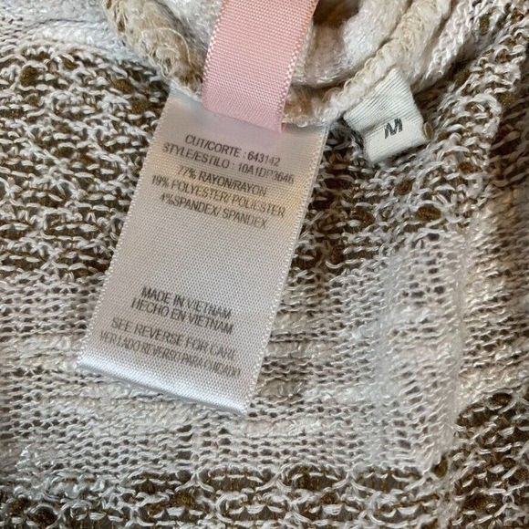 Three Hearts Womens Medium Sweater Open Front Cardigan Striped Pockets Stretch - Picture 3 of 9